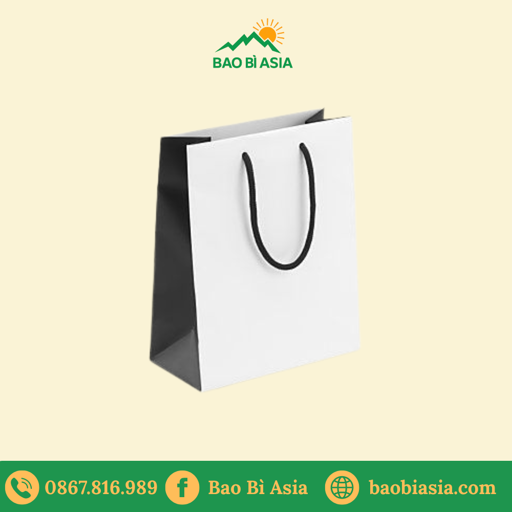TG12 Túi Giấy Couche Trắng Cán Mờ 24 x 10 x 28 cm