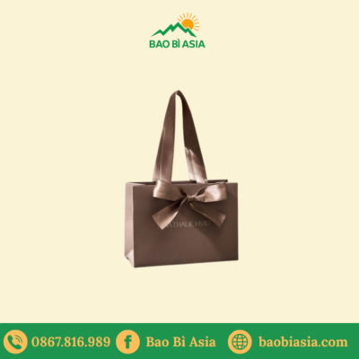 TG14 Túi Giấy Ivory Quai Ruy Băng 27 x 10 x 35 cm