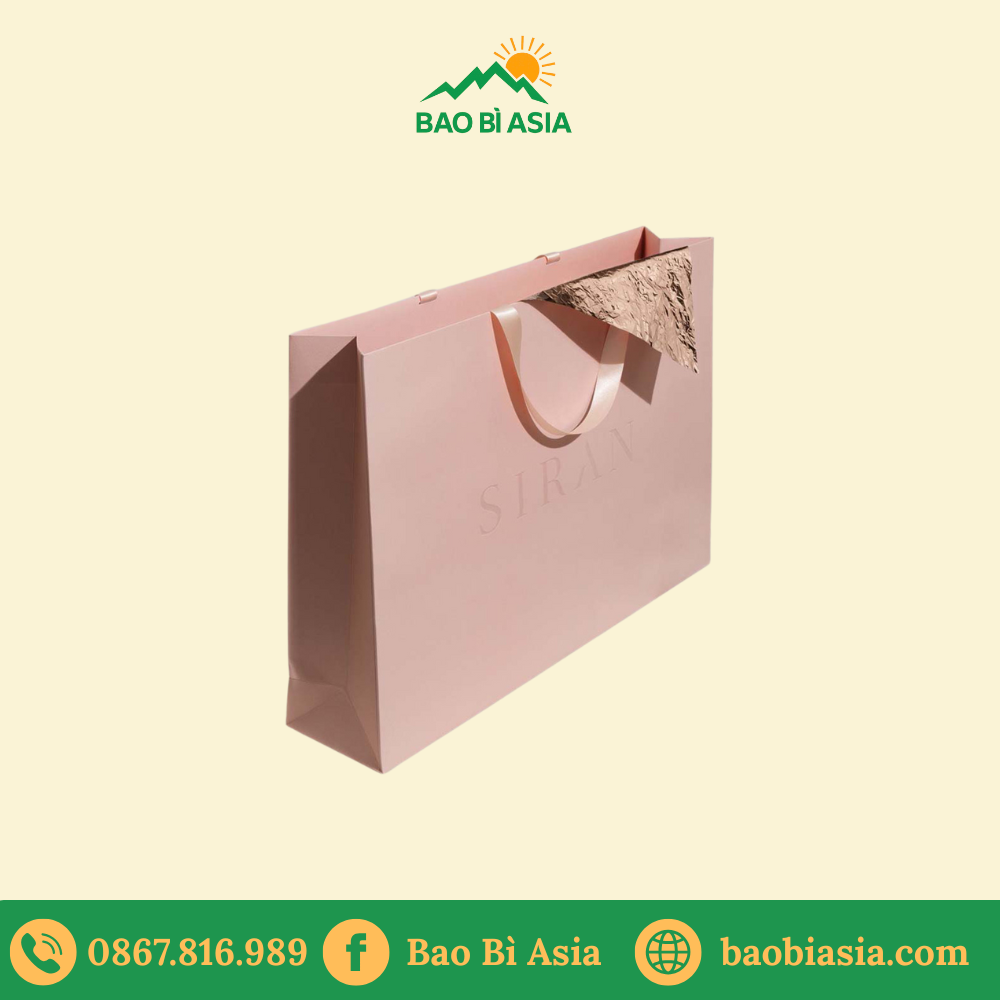 TG24 Túi Giấy Quai Ruy Băng Nơ Satin 24 x 12 x 30 cm
