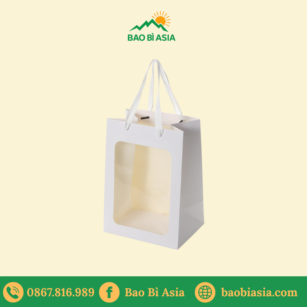TG28 Túi Giấy Gắn Cửa Sổ Mica 20 x 8 x 25 cm