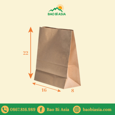 TK03 Túi Kraft đựng bánh sandwich 16×8×22