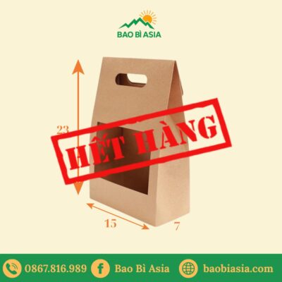 TK05 Túi Kraft đựng bánh có cửa sổ 15×7×23
