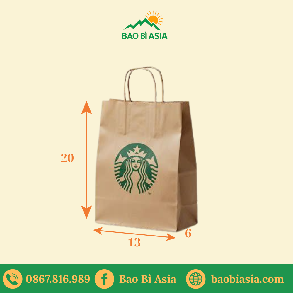 TK07 Túi Kraft đựng cà phê/trà 13×6×20