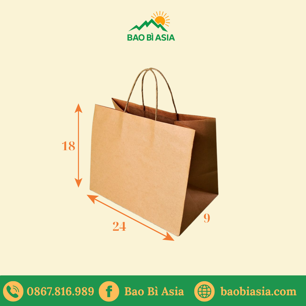 TK09 Túi Kraft đựng quà tặng 24×9×18
