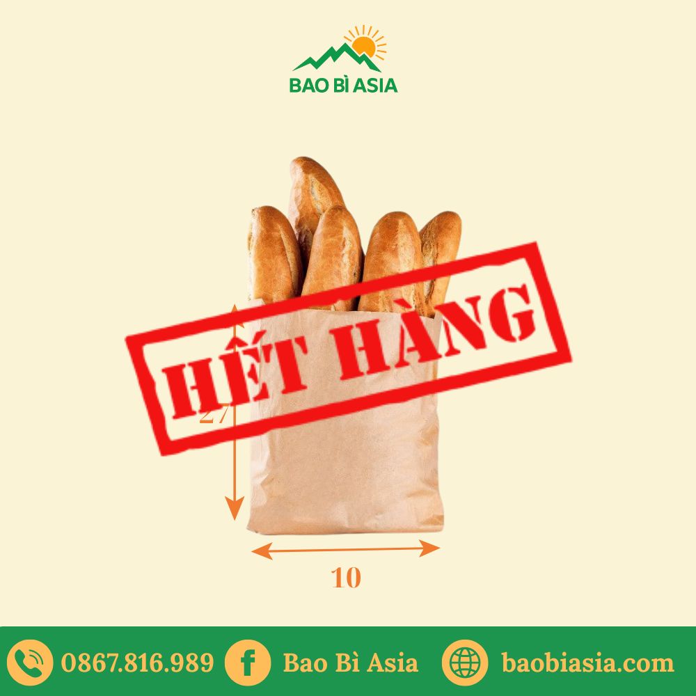 TK13 Túi Kraft đựng bánh mì 10×8×22