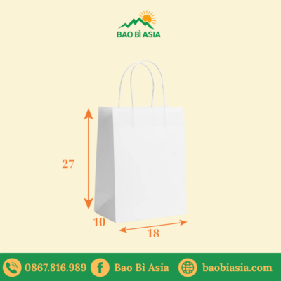TK14 Túi Kraft trắng đựng sổ tay 18×10×27