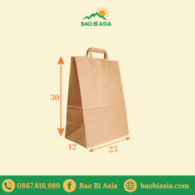 TK15 Túi Kraft trơn quai giấy 25×12×30