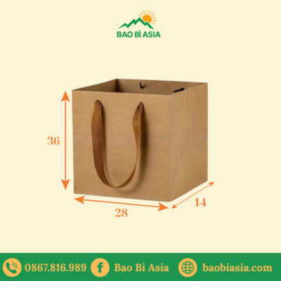 TK23 Túi Kraft quai vải cotton 28×14×36