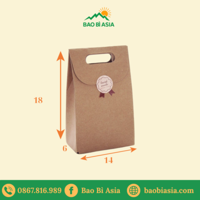 TK25 Túi Kraft đựng bánh/kẹo handmade 14×6×18