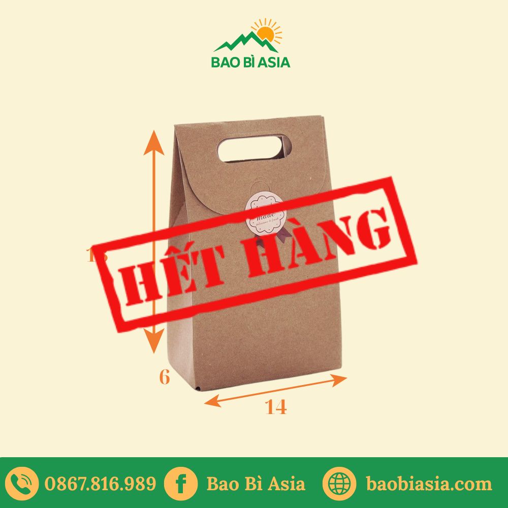 TK25 Túi Kraft đựng bánhkẹo handmade 14×6×18