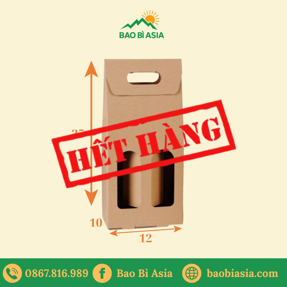 TK27 Túi Kraft đựng rượu đôi 12×10×35