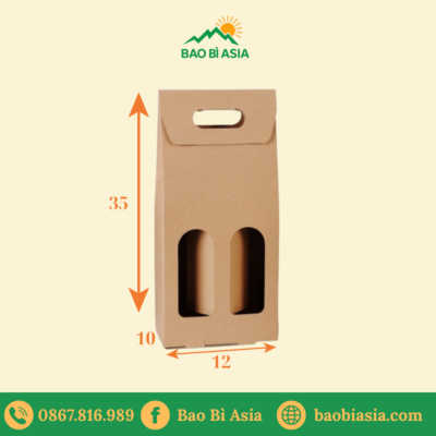TK27 Túi Kraft đựng rượu đôi 12×10×35