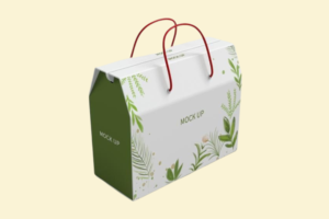 TQ14 Túi giấy dạng hộp nắp gập phối dây ruy băng to bản 28 x 12 x 35 cm