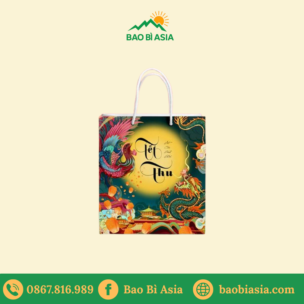 TQ16 Túi giấy Trung Thu in hình trăng rằm 22 x 9 x 27 cm