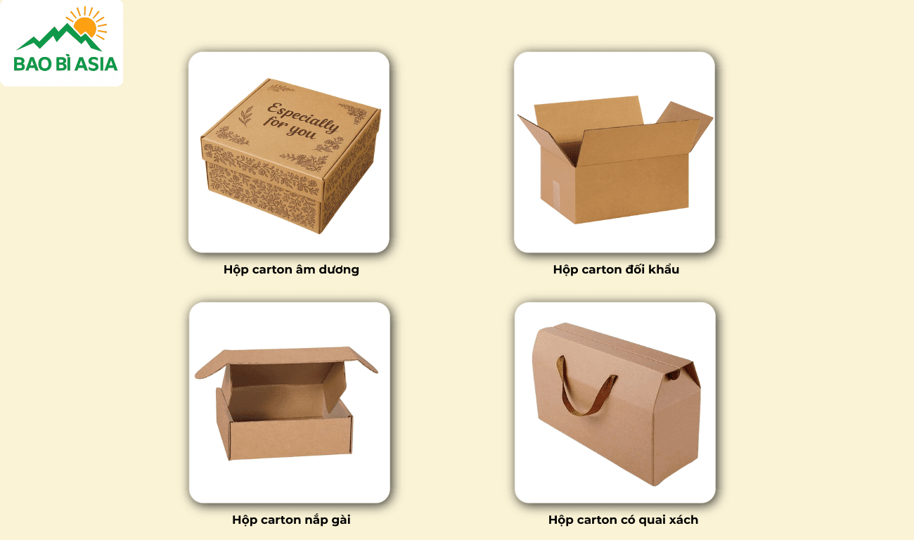 Phân loại hộp Carton tại Bao Bì Asia