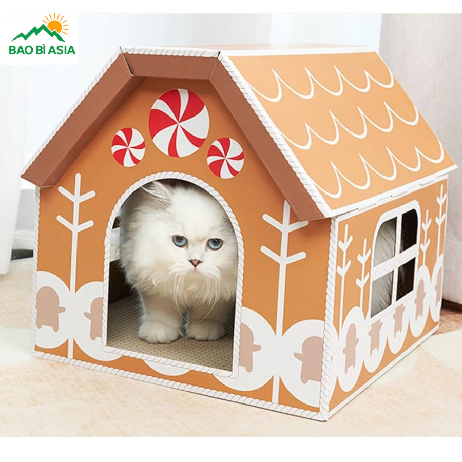 Nhà cho thú cưng bằng bìa carton