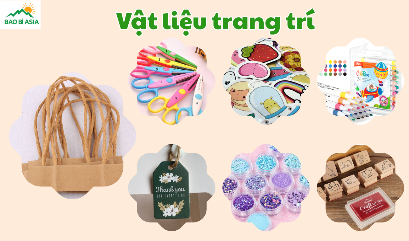 Vật liệu có thể dùng để trang trí túi giấy