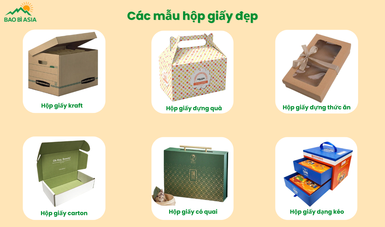 Các mẫu hộp giấy đẹp tại Bao Bì Asia