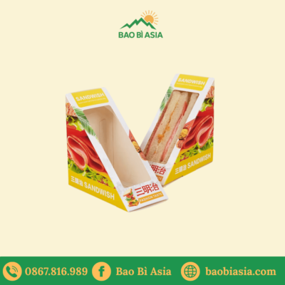 HGB15 - Hộp Giấy Đựng Bánh Mì Sandwich