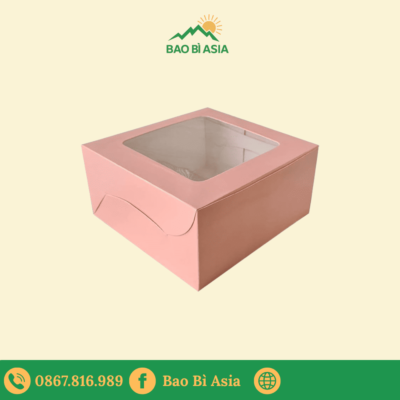 HGB20 - Hộp Giấy Kraft Vuông Đựng Bánh Thông Dụng