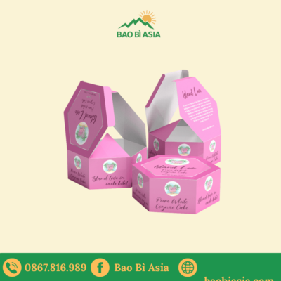 HGB24 - Hộp Giấy Đựng Bánh Hình Lục Giác