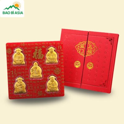 HQT09 - Hộp Đựng Quà Tết Mạ Vàng Phúc Thọ