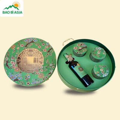 HQT13 - Hộp Đựng Quà Tết Tròn Ngọc Bích