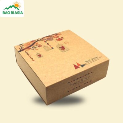 HQT15 - Hộp Đựng Quà Tết Giấy Kraft Mộc Mạc