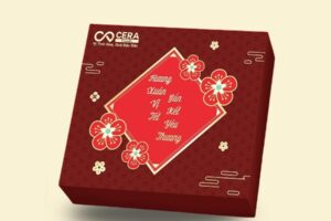 HQT16 - Hộp Đựng Quà Tết Nhung Đỏ Cao Cấp