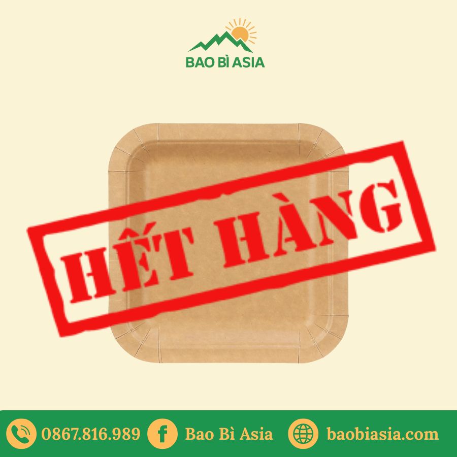 ĐG015 – Đĩa giấy kraft vuông 15 × 15 cm