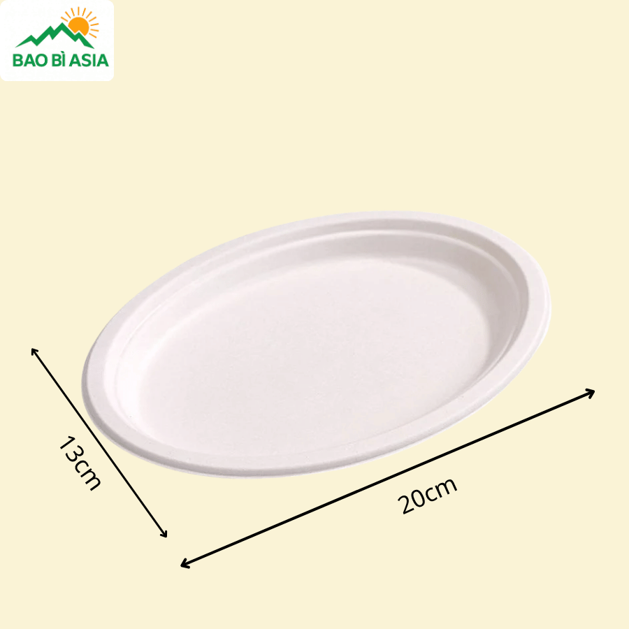 ĐG012 - Đĩa giấy oval 20 × 13 cm