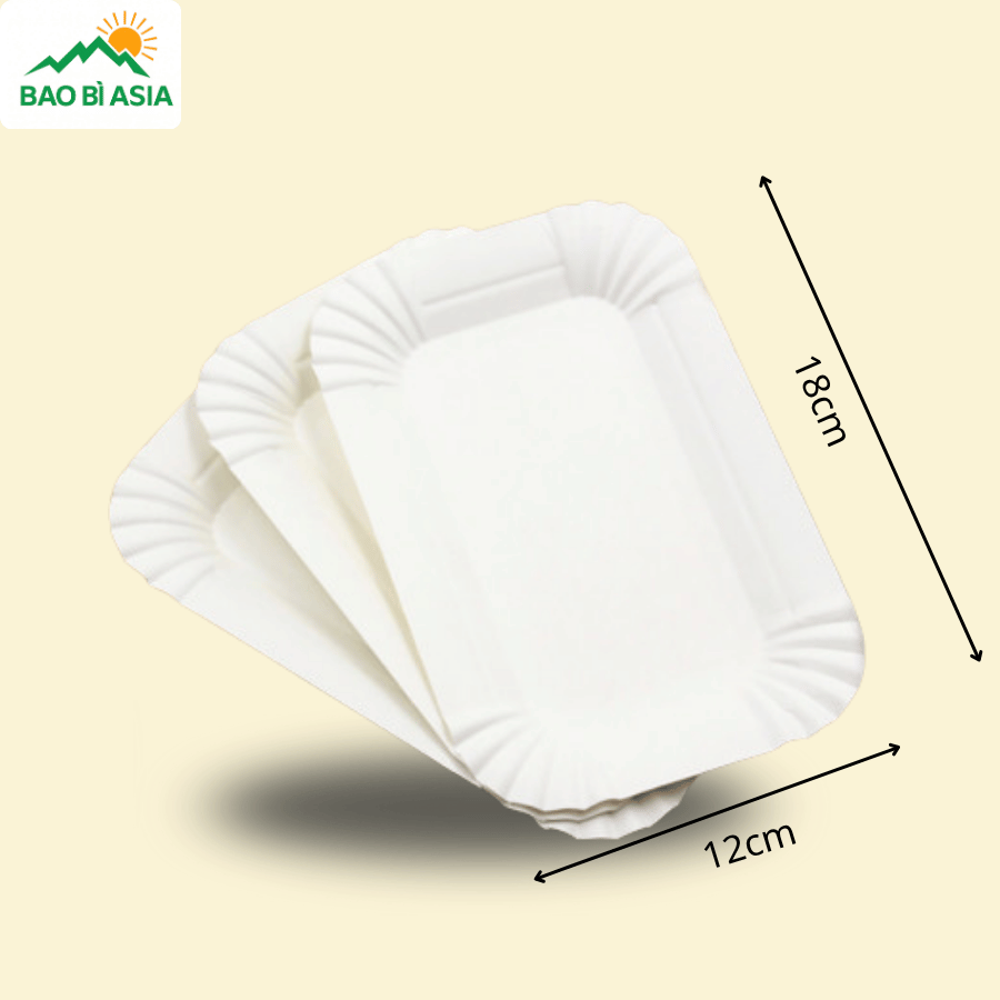 ĐG020 - Đĩa giấy chữ nhật 18 × 12 cm