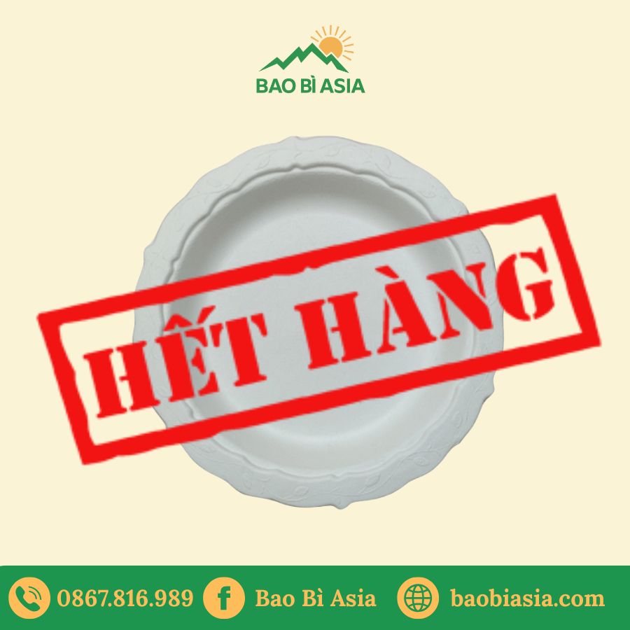 ĐG04 - Đĩa giấy bã mía tròn viền hoa 22 cm