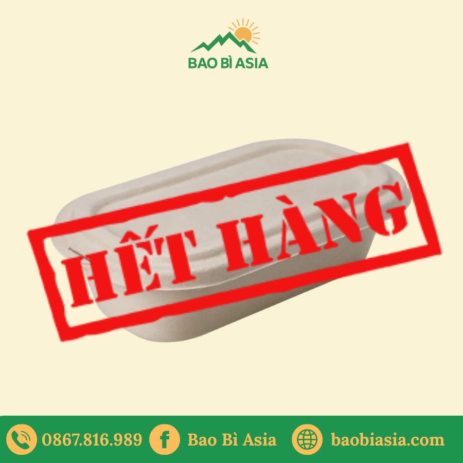 Hộp bã mía 1 ngăn nắp bã mía 700ml