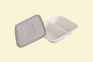 Hộp bã mía 2 ngăn 750ml + nắp bã mía