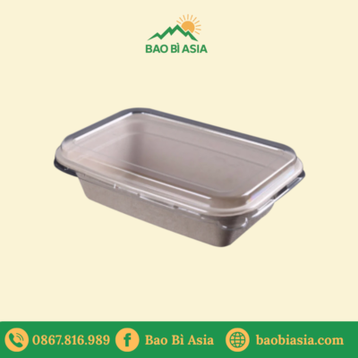 Hộp bã mía nắp trong 1000ml