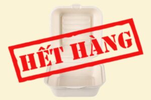 Hộp bã mía vuông 1 ngăn 500ml nắp liền