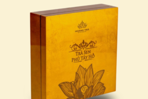 HQT23 - Hộp Đựng Quà Tết Hoa Sen Vàng