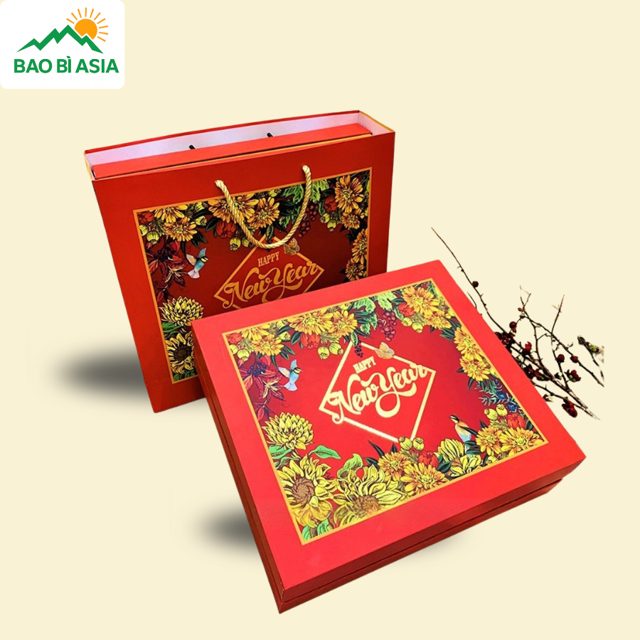 HQT26 - Hộp Đựng Quà Tết Hoa Cúc Trường Thọ