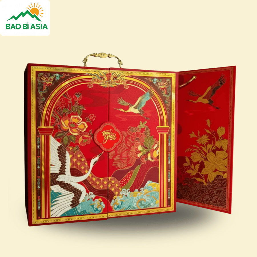 HQT30 - Hộp Đựng Quà Tết Ngọc Đỏ An Nhiên