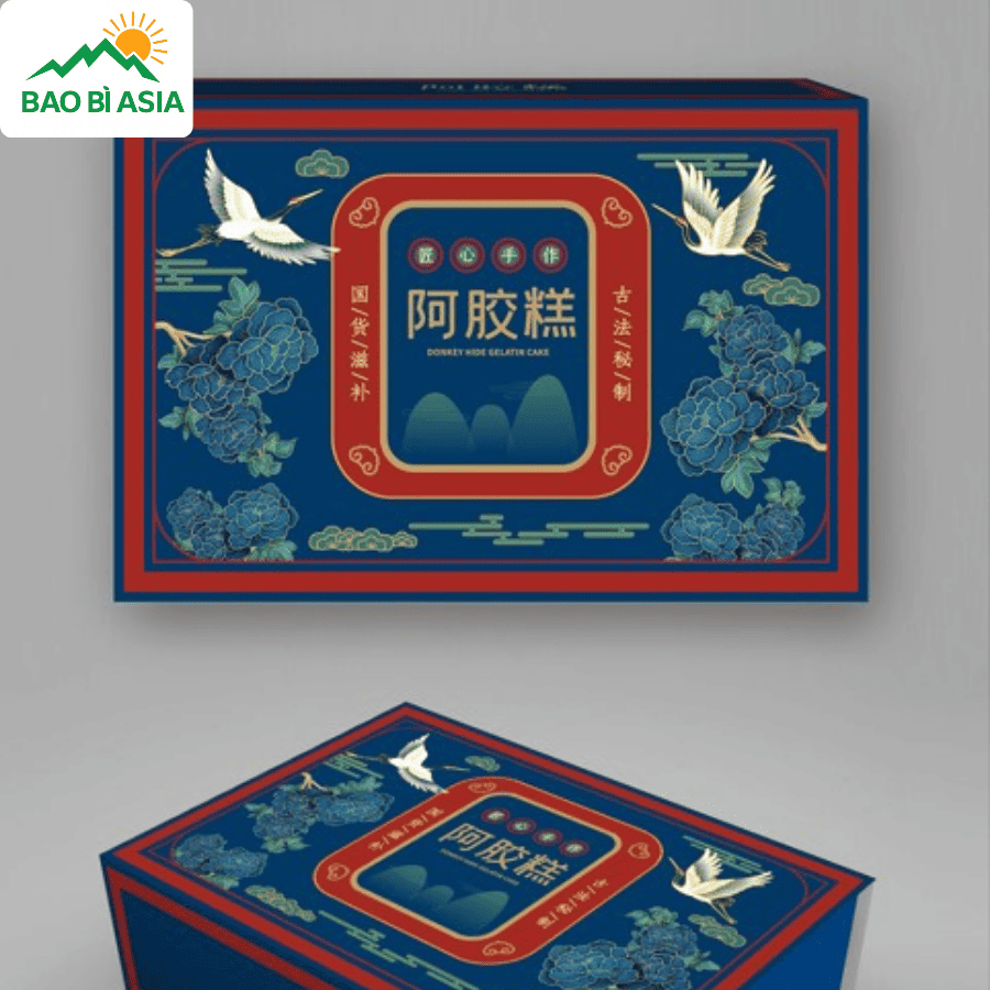 Thiết kế hộp giấy quà Tết hoa văn hiện đại mẫu 4