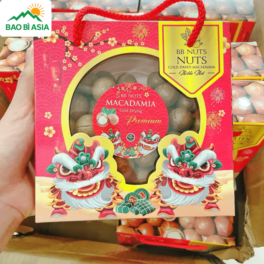 Thiết kế hộp giấy quà Tết truyền thống mẫu 8