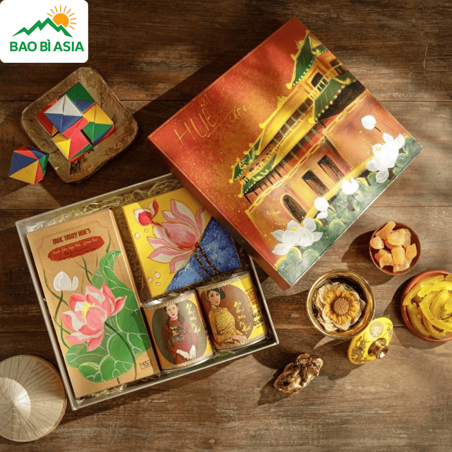 Thiết kế hộp quà Tết kiểu tối giản mẫu 5