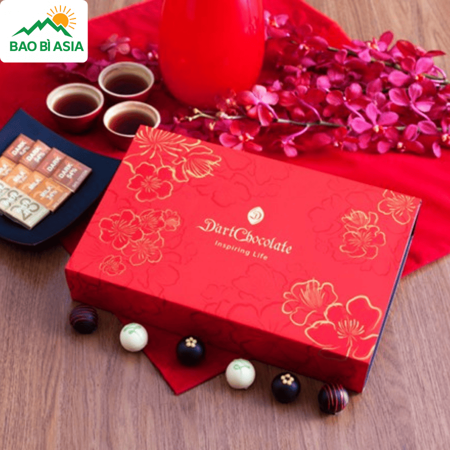 Thiết kế hộp quà Tết kiểu tối giản mẫu 6