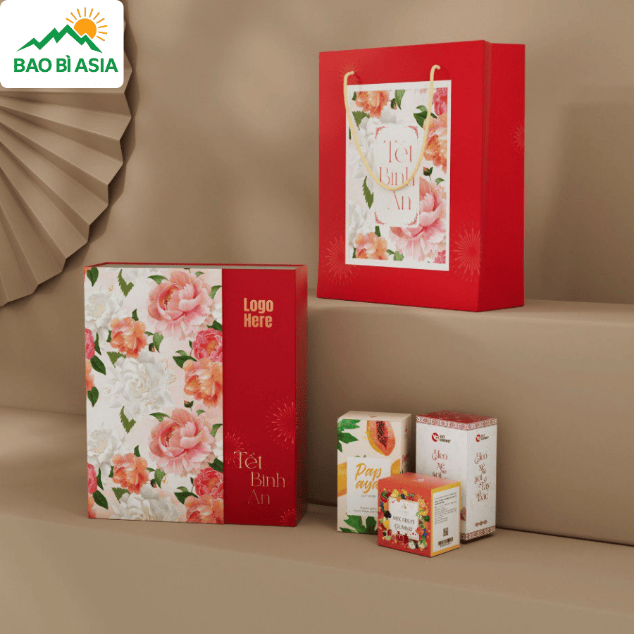 Thiết kế hộp quà Tết kiểu Vintage/Retro mẫu 5