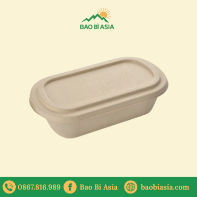 Tô bã mía nâu Oval 700ml + nắp giấy (không nóng)