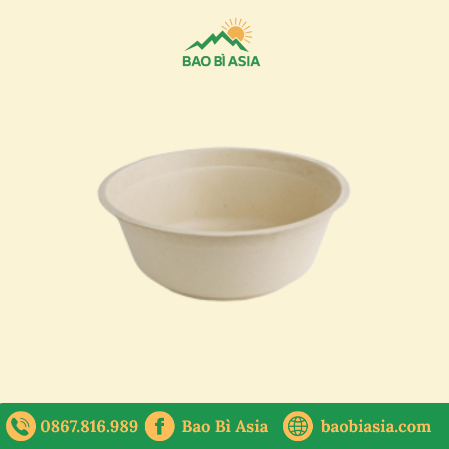 Tô bã mía nâu tròn 850ml (không nắp)