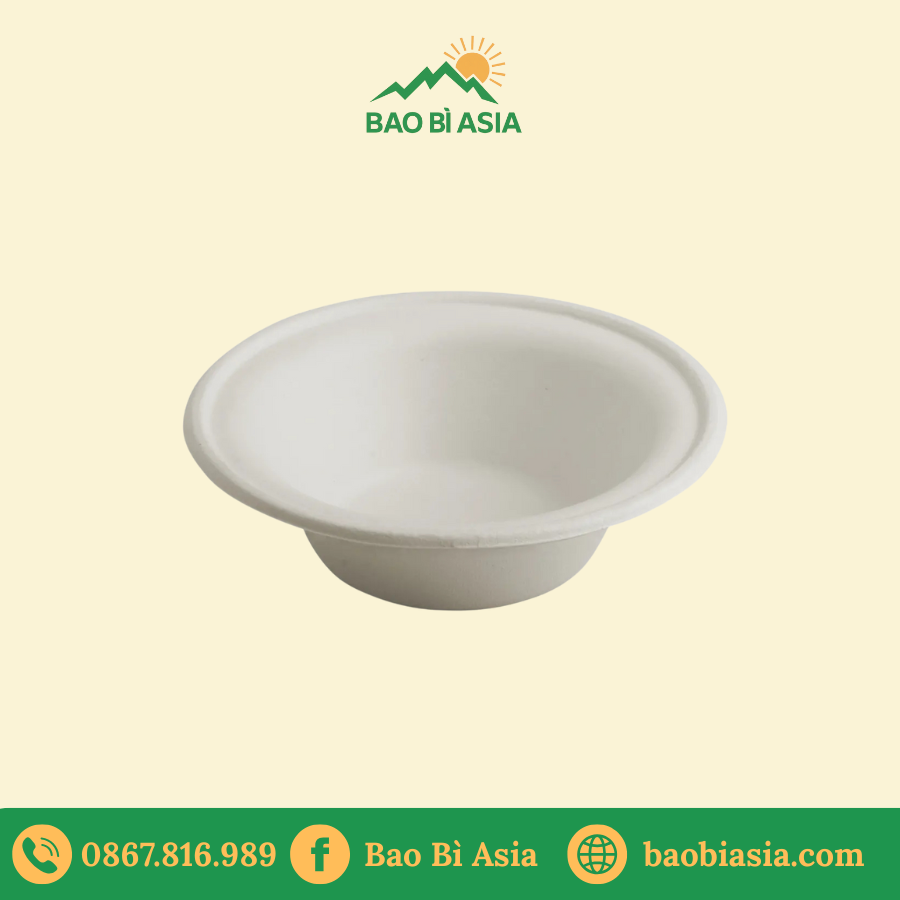 Tô bã mía trắng tròn 400ml (không nắp)