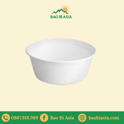Tô bã mía trắng tròn 850ml (không nắp)