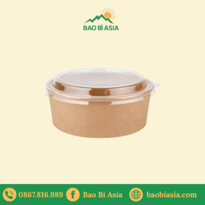 Tô giấy Kraft 1000ml + nắp nhựa (món nóng)